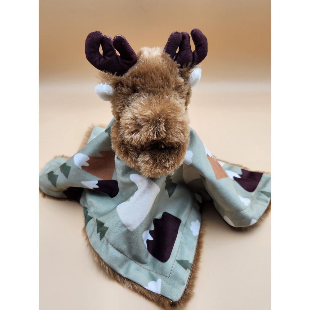 Baby Essentials Infant Moose Mountains Lovey Security Blanket Fuzzy Soft Plush